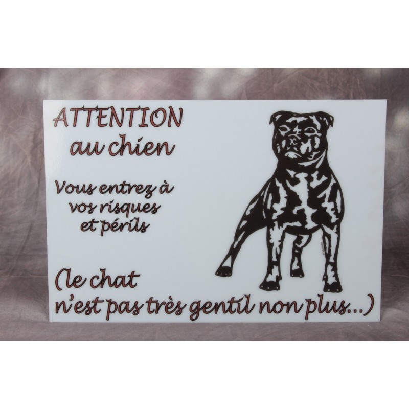 Plaque attention au chien - Plaque de rue personnalisée photo texte